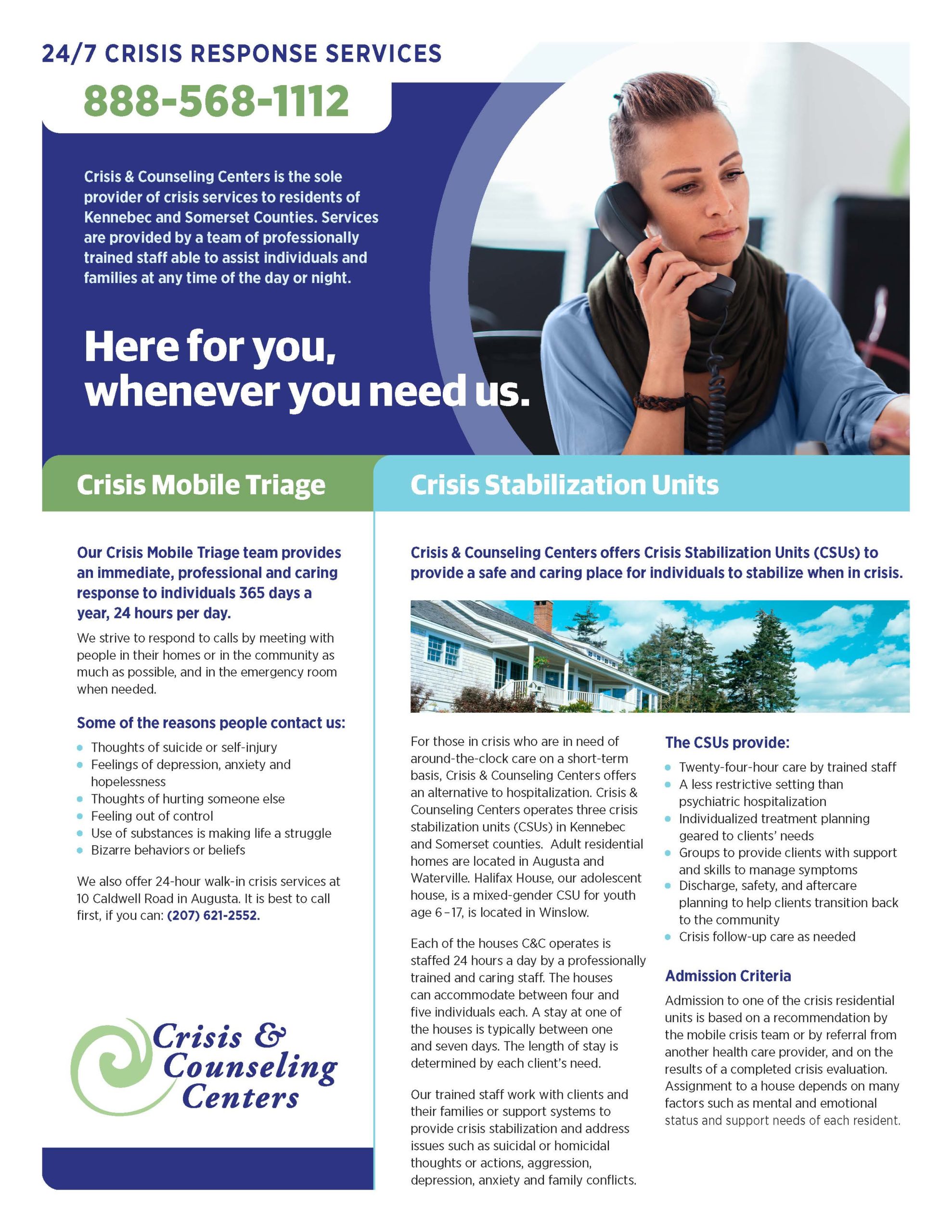 Downloadable Crisis Services Flyer